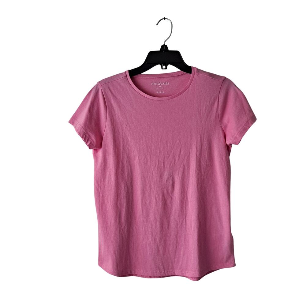 NWT Crewcuts J. Crew Tee Short Sleeve Shirttail Hem T-Shirt Pink Girls Size XL